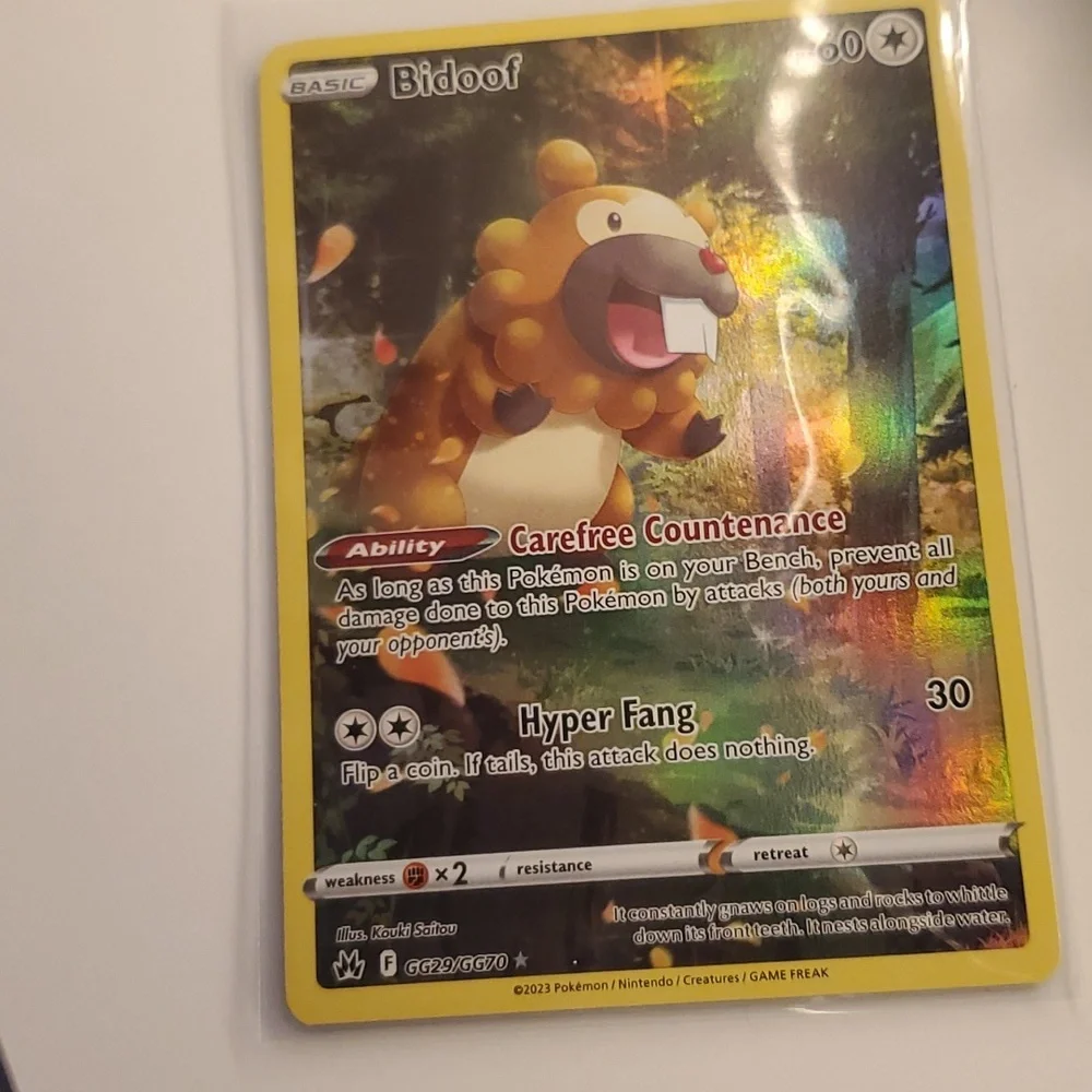 Pokemon Trading Card Bidoof Full Art HOLO 2023 Holographic - Picture 4 of 6